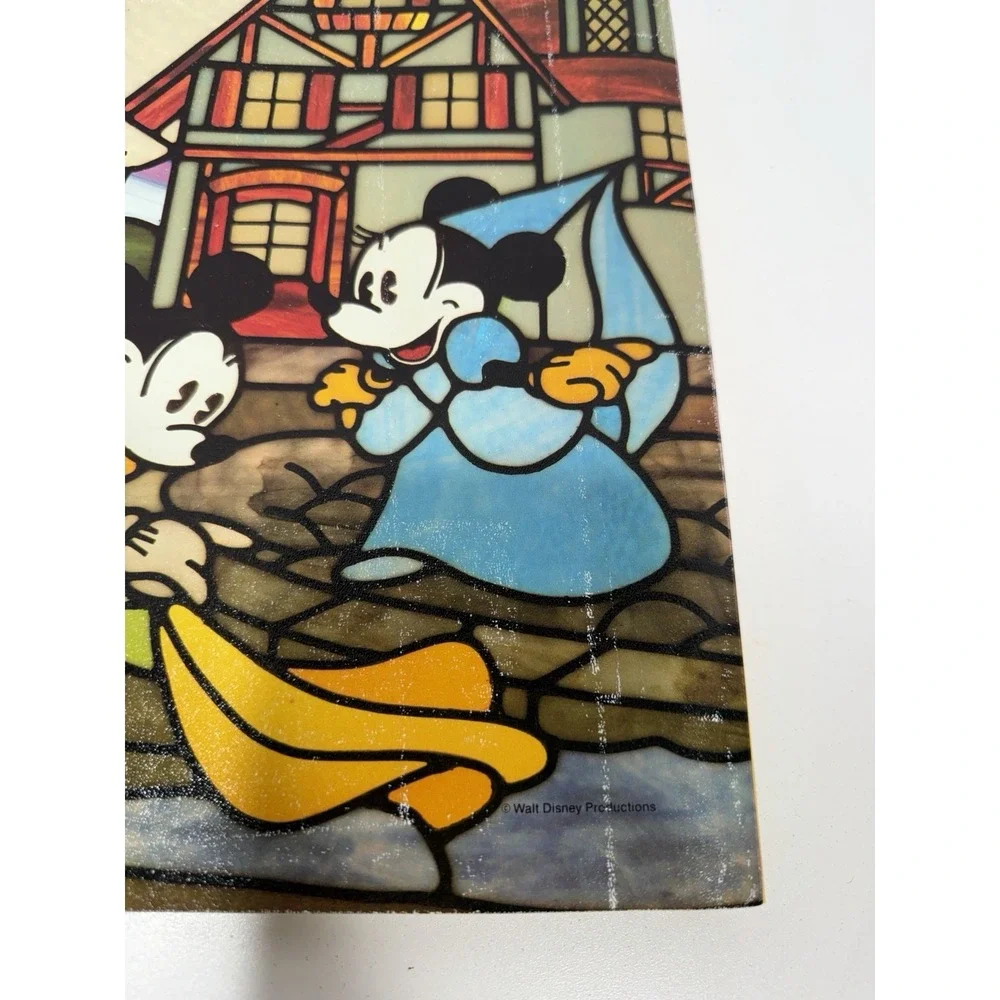 6 Disney Stained Glass School 2 Pocket + 1 Folder Peechee Binder 80s 90s Vintage
